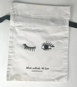 Sephora Wink Outside the Box Drawstring Cloth MakeUp Delicates Travel Bag Newbl thumbnail 1
