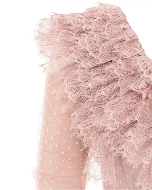 House Of CB Sorrel Blush Lace Frill Mini Dress Size XS NWT thumbnail 3