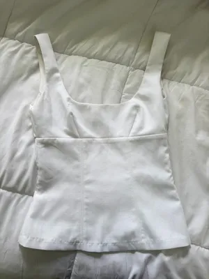 H&M White Tapered Tank Top thumbnail 2