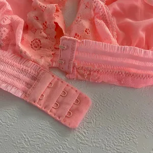 Aerie Pink Lace Bralette Size Small Sheer Floral Stretch Bra Top thumbnail 7