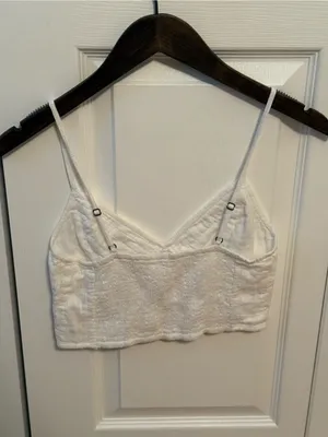 Free People One White Cropped Tank thumbnail 3