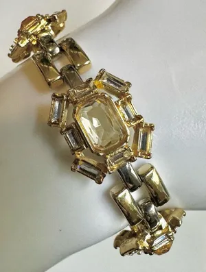 Ann Taylor Gold Tone Crystal Bracelet thumbnail 1