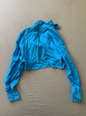 High Low Hem cropped button thumbnail 4