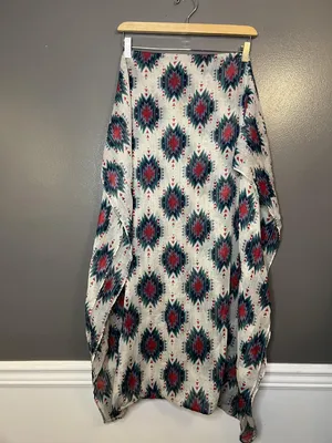 Aztec Southwestern Scarf Womens One Size Red Teal Geometric Lightweight Shawl thumbnail 3