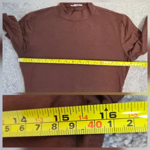Reformation Bailey Women Brown Long Sleeve Mock Neck Inner Layer Knit Top Size S thumbnail 8