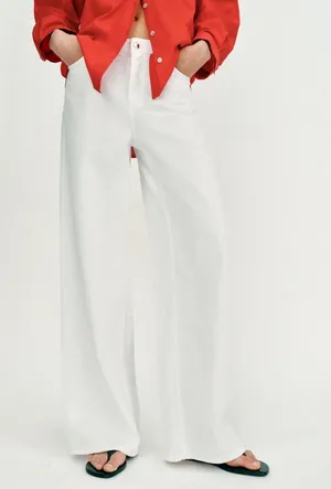 ZARA White Jeans Straight thumbnail 1