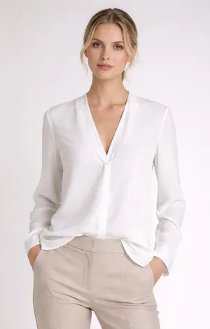 Babaton White Long Sleeve Blouse AS-IS (Flaw) Career Office Size XL thumbnail 1