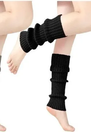 Black Knit Ribbed Leg Warmers 80s Leg Warmers thumbnail 1