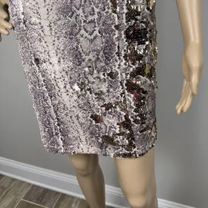Fab'rik Bodycon Sequins Snakeskin Mini‎ Dress Sz S Cocktail Party Club Sexy Date thumbnail 6