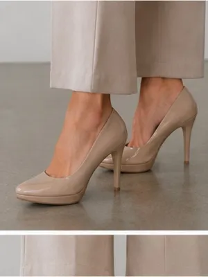 Candie’s Nude Patent Platform Peep Toe Heels Size 9 Classic Pumps thumbnail 3