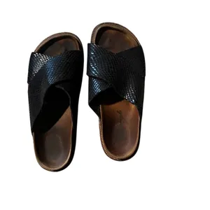 Free People Women's Black Snake Print Slide Sandals Size 8 thumbnail 5