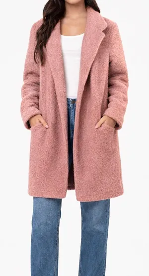 A New Day Size Medium Dusty Pink Long-Line Jacket thumbnail 1