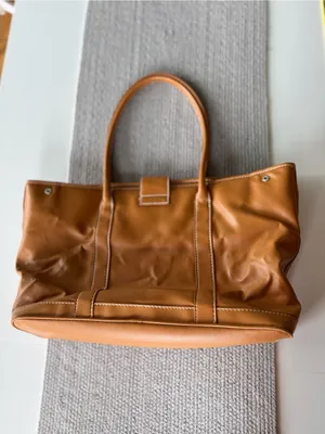 Lancôme Cognac Tan Large Vegan Leather Oversized Tote Shoulder Bag thumbnail 5