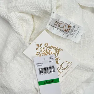 Becca by Rebecca Virtue Ponza Smocked One Shoulder Cover-up In White size L NWT thumbnail 6