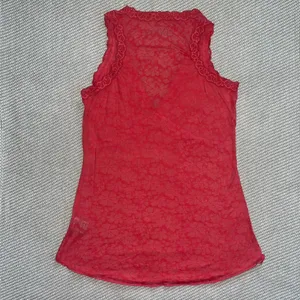 Women’s Y2k Thin Floral Hot Pink Lace Trim Sheer Babydoll Tank Top Sz M thumbnail 2
