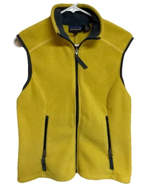 Patagonia Synchilla Vest Full Zip Fleece Vintage Y2K Bright Yellow Sz Md thumbnail 1