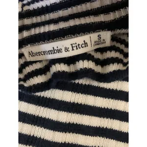 Abercrombie Fitch Navy White Striped Ribbed Turtleneck Preppy Y2K Old Money S thumbnail 3