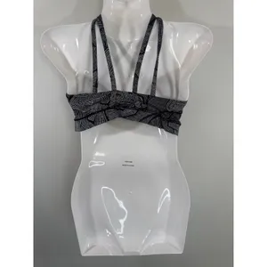 Lululemon Free To‎ Be Wild Sports Bra Black White Geometric Strappy Size 4 thumbnail 5