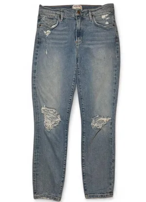 AGOLDE Los Angeles Premium Distressed Sophie High Rise Skinny Crop Jeans Size 28 thumbnail 7