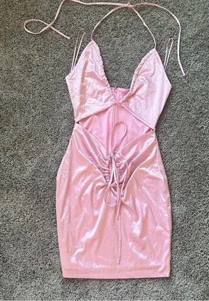 Tic Toc Chic Pink Satin Mini Dress thumbnail 1