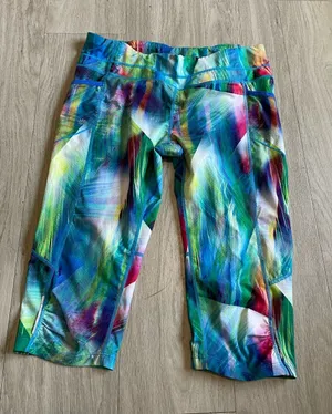 Athleta Colorwash Capri Leggings - Blue, Green, Pink thumbnail 1