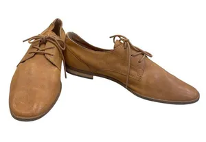 Frye & Co Womens Brown Leather Lace-Up Oxford Flat Shoes Size 10M SKU 8400 thumbnail 1