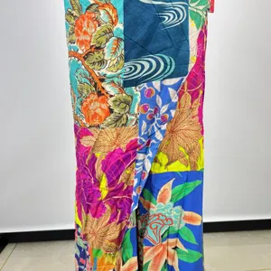 NWOT Johnny Was Soft Side Wrap Pants Womens Size L Multicolored Tropical Pull on thumbnail 6