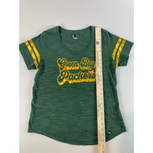 New Era NFL Team Apparel Womens Green Green Bay Packers Scoop Neck Tee L thumbnail 4