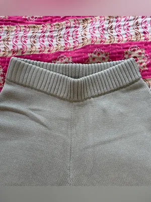NWT‎ CHARLIE HOLIDAY Blanche High-Rise Organic Cotton Knit Shorts in Sage, Small thumbnail 4