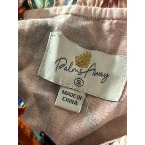 Palms Away Dress Womens‎ S Multicolor Short Sleeve Cotton Mini Summer Vacation thumbnail 3