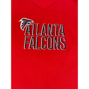 NFL Team Apparel Womens Red Atlanta Falcons V Neck Short Sleeve Tee XL thumbnail 2