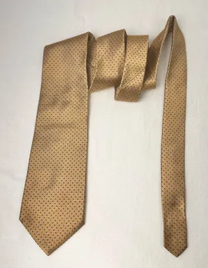 Lands’ End Handmade Tie Silk Necktie Mens Geometric Classic Gold Tie thumbnail 1