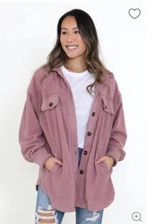 mauve purple fleece jacket thumbnail 1