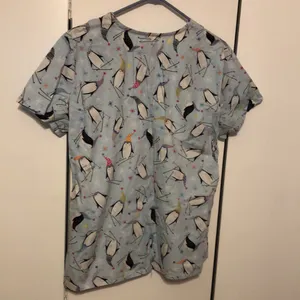 White Cross Penguin Women’s Large Blue Color Scrub Top thumbnail 3