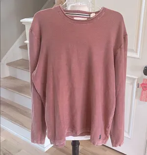 Cozy Blush Ribbed Grunge Pullover Pink Size XXL thumbnail 1