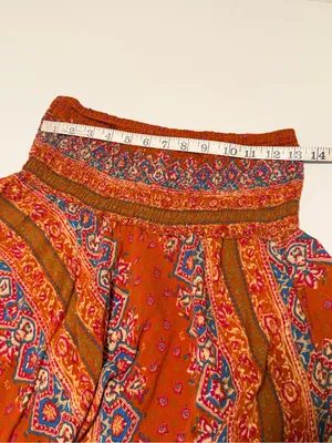 Hippie Pants harrem pants, flowy and soft rayon, bohemian print, pull up, sz M/L thumbnail 5