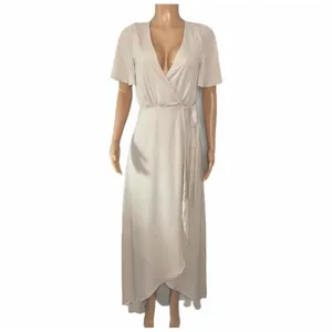 Show‎ Me Your Mumu Dress Medium Sophia Wrap V-neck Flutter Sleeves Maxi thumbnail 4
