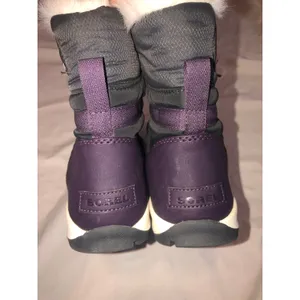 Sorel Whitney Short Lace Snow Boots Size 10 Dark Plum Waterproof Winter Gray thumbnail 8