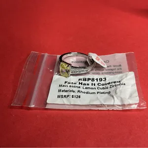 Bomb Party RBP8193 “Fate Has It Covered” Lemon CZ on Rhodium Size 10 Ring NWT thumbnail 5