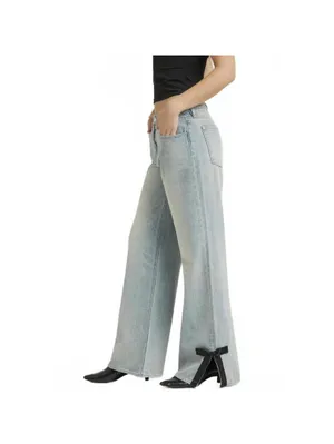 Pacsun Lena Low Rise Super Baggy Jeans Bow Light Indigo NWT Marita Size 26 thumbnail 5
