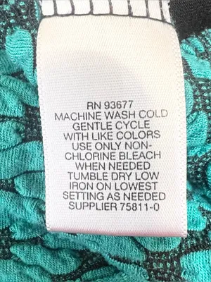 Liz Claiborne Teal & Black Textured Sleeveless Stretch Blouse Top Size Medium thumbnail 6