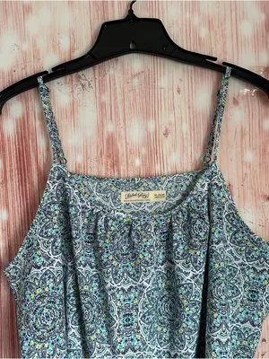 Faded Glory Medallion Blue Mandala Print Swing Tank Top Size XL thumbnail 3