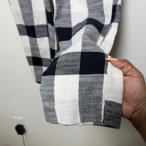 Free People Women Clear Skies‎ Cotton Pants 2 Black White Buffalo Plaid Academia thumbnail 6