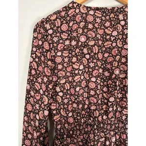 Abercrombie‎ & Fitch Womens Blouse Shirt Size M Floral Ruffle V Neck thumbnail 6