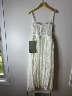 NWT ASOS Bridal EDITION Hope lace cami midi wedding dress in ivory size 8 thumbnail 9