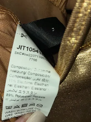 SHEIN Sexy Metallic Gold Halter Twist-Front Jumpsuit thumbnail 5