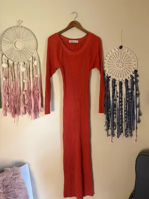 Free People Beach Walk About Knit Ribbed Maxi Dress Size Small thumbnail 3