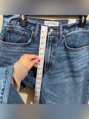 NWT Denim Forum The Farrah Hi-Rise Wide Jean size 32 short thumbnail 6