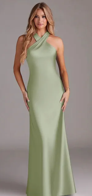 Azazie Dusty Sage Bridesmaid Dress thumbnail 1