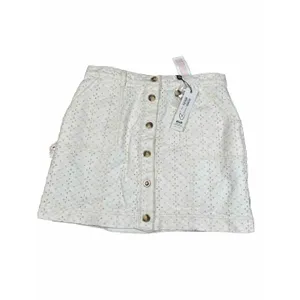 Anthropologie‎ MinkPink Saskia Eyelet Cotton Mini Skirt Size XL Cream thumbnail 6
